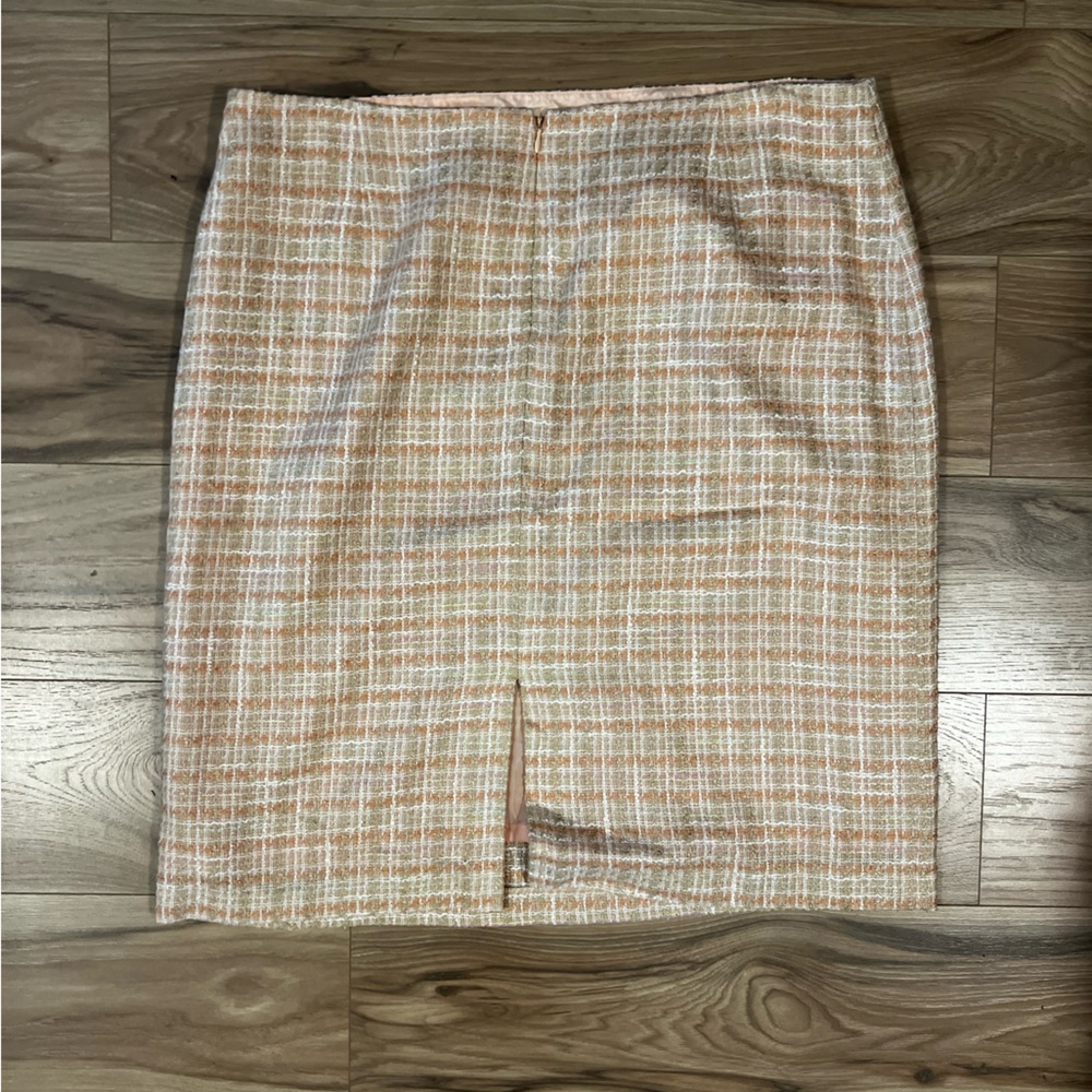 Alex Marie Pink and Tan Tweed Pencil Skirt - Picture 4 of 5